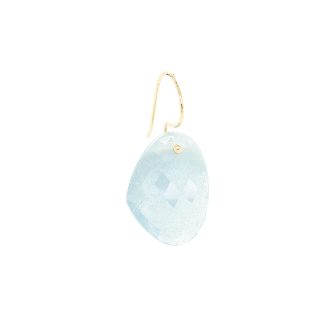 Limited Edition Faceted Aquamarine Tabiz Slice Earrings - Handmade Gemstone Jewelry for Women - Perfect for Weddings, Parties & Special Occasions