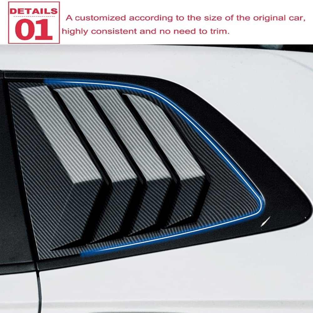2PCS ABS Racing Style Rear Side Window Louvers Air Vent Scoop Shades Panel Cover - Carbon Fiber Auto Exterior Decoration Trim Accessories for Honda CRV 2023 2024 2025 - Enhances Style & Aerodynamics for Street & Track Performance