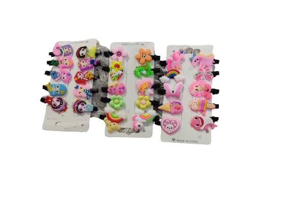 Trisav 30-Piece Cute Cartoon Hair Clips Set for Baby Girls & Toddlers - Colorful Barrettes Hair Accessories for Kids - Perfect for School, Parties & Daily Styling