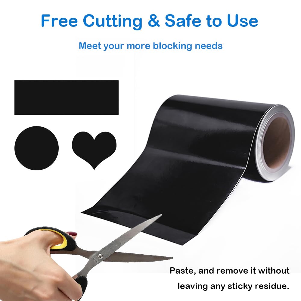 Black Light Blocking Tape - Adhesive Dimming Sticker for LCD Panels, Appliances & LED Strips | Blocks 50-70% Light | Perfect for Home Theater Setup, Gaming Rooms & Nighttime Lighting Control