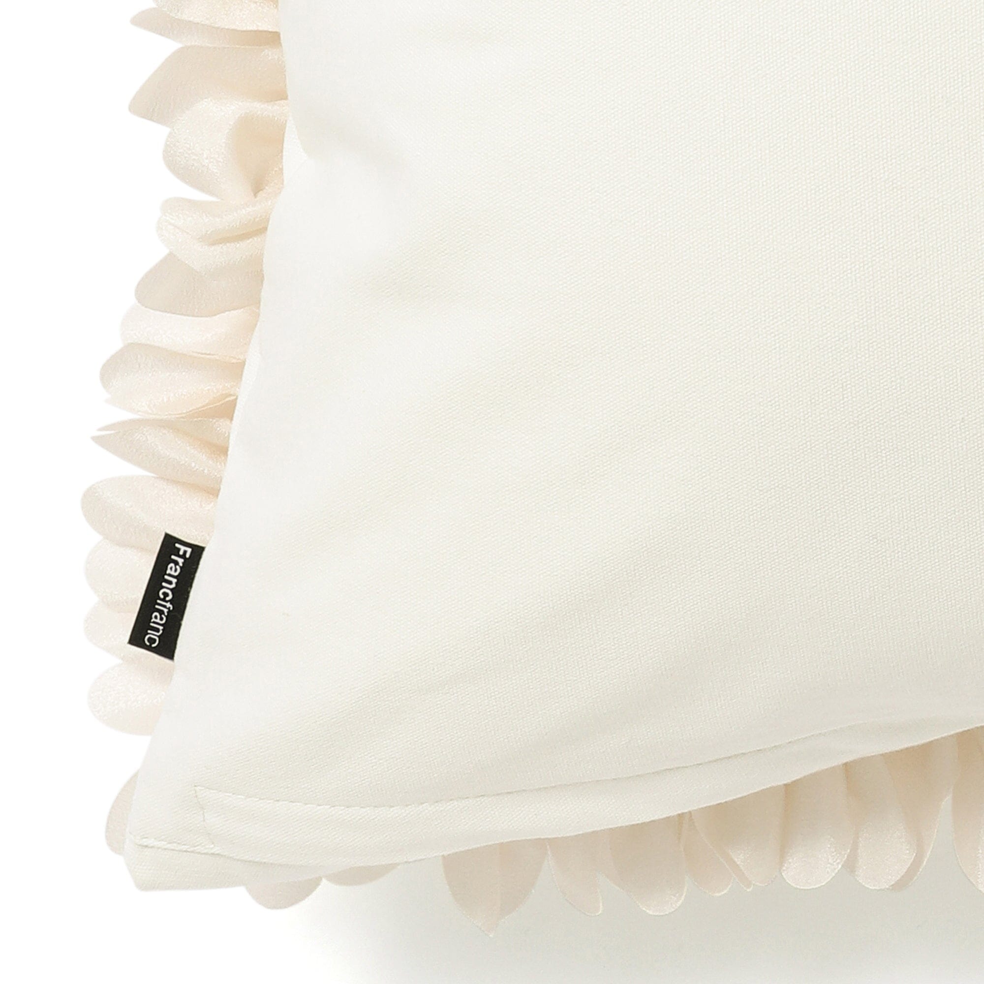Elegant Ivory Flower Applique Cushion Cover 18x18 Inches - Perfect for Sofa, Bed, Living Room Decor & Home Styling