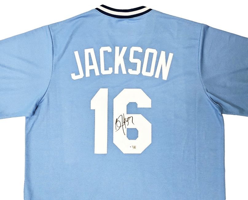 Bo Jackson Autographed Kansas City Royals Light Blue Nike Cooperstown Collection Baseball Jersey - Authentic Signed Memorabilia for Sports Fans & Collectors - Perfect for Display, Gifts, and Game Day