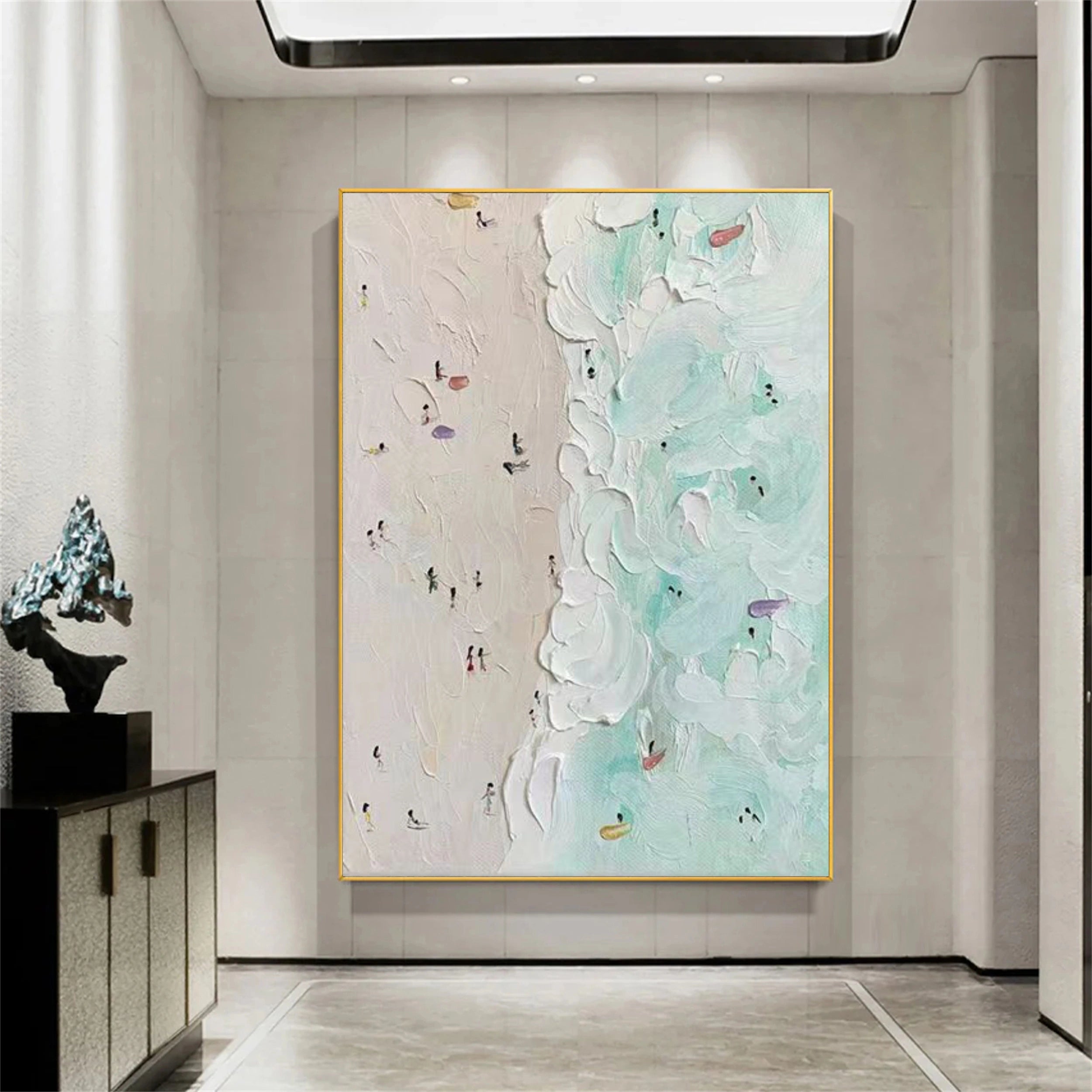 Ocean and Sky Painting #OS 050 - Handmade Canvas Wall Art for Home & Office Decor - Perfect for Living Room, Bedroom, or Office Wall Decoration