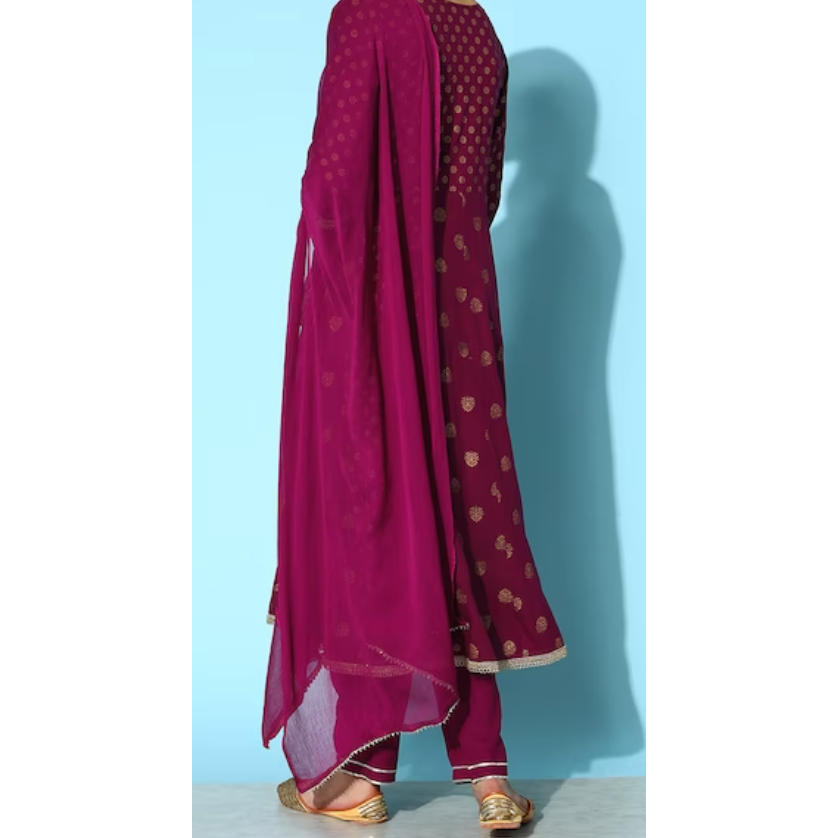 Printed Empire Cut Kurta Set for Women - Elegant Festive Ethnic Wear for Diwali, Weddings & Special Occasions
