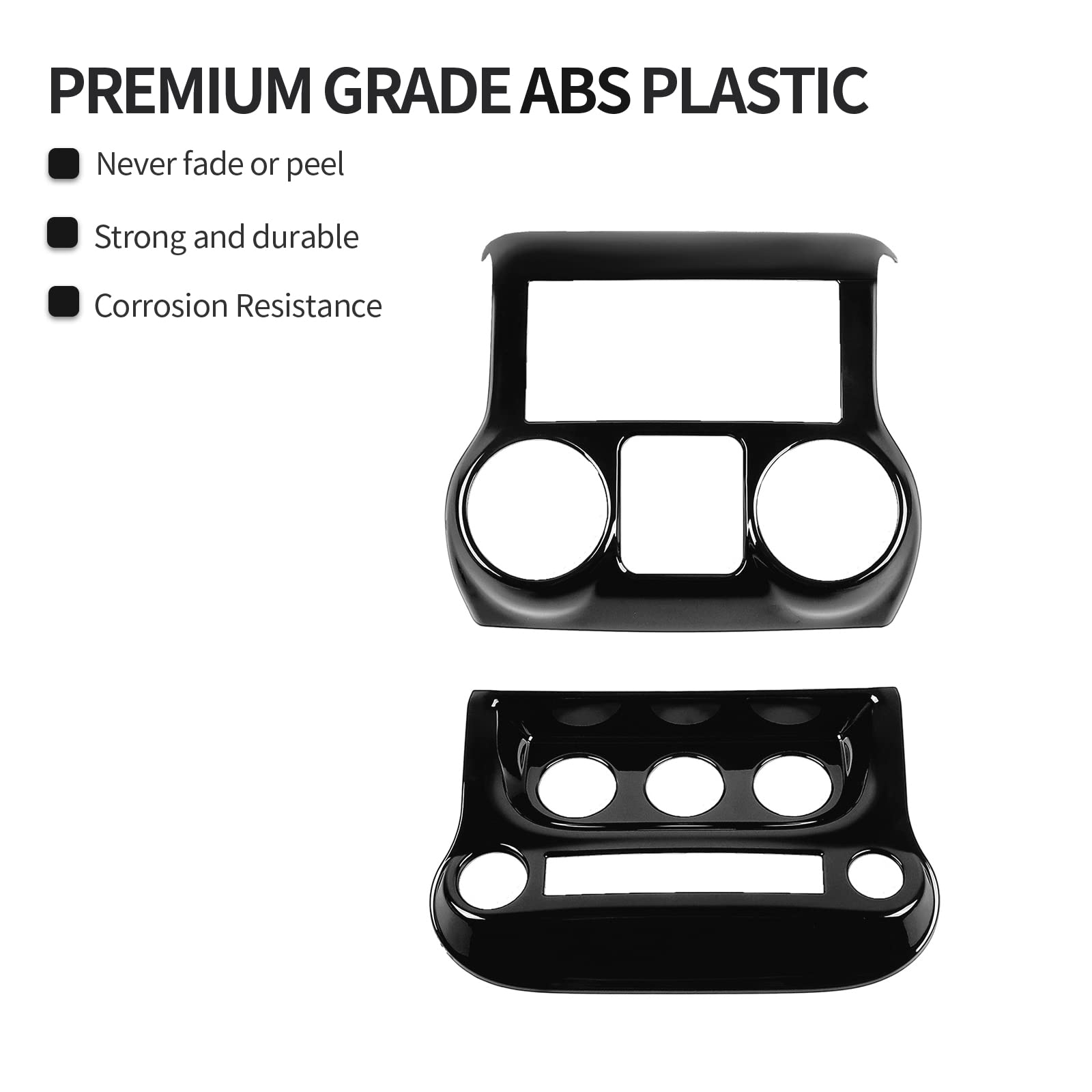 Jeep Wrangler JK & Unlimited 2011-2017 Dashboard Control Panel Cover & AC Switch Trim Kit - Black Interior Accessories for Off-Roading & Daily Driving