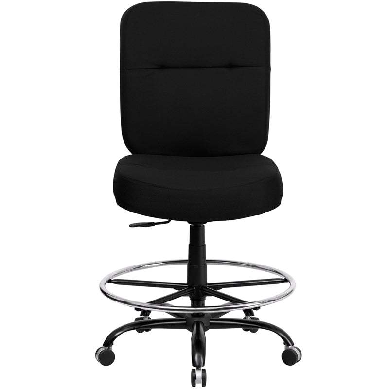 FLASH HERCULES Series Big & Tall 400 lb. Capacity Black Fabric Executive Swivel Ergonomic Office Chair with Rectangular Back - Perfect for Home Office, Gaming, and Heavy-Duty Workspaces