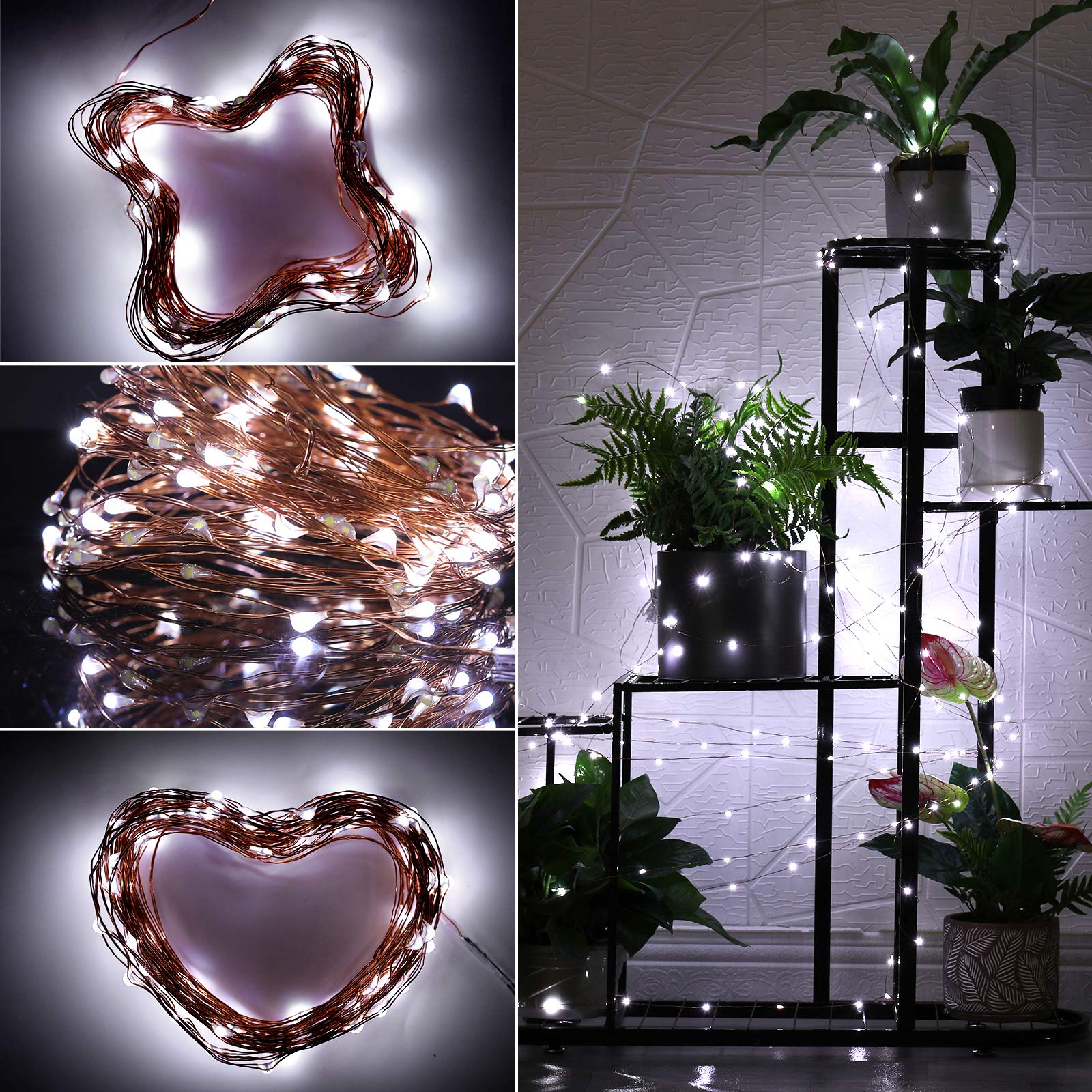 2 Pack LED String Lights - 33ft Battery Operated Mini Fairy Lights with Copper Wire, Cool White Starry Lights for Bedroom, Christmas, Wedding & Party Decorations | Perfect for Indoor/Outdoor Home Decor, Garden, DIY Projects and Special Events