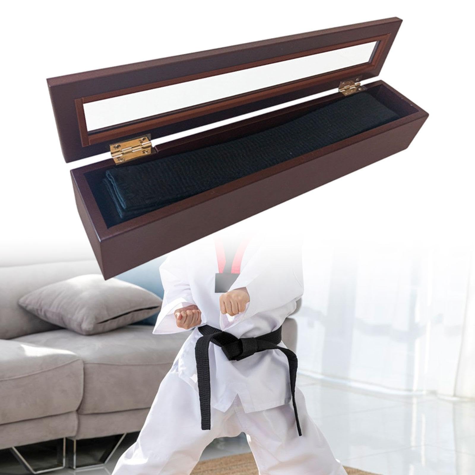 Premium Karate Belt Display Box - Wooden Taekwondo Belt Organizer for Adults - Martial Arts Belt Holder for Karate, Taekwondo, Judo & MMA - Perfect for Dojo, Gym & Home Decor