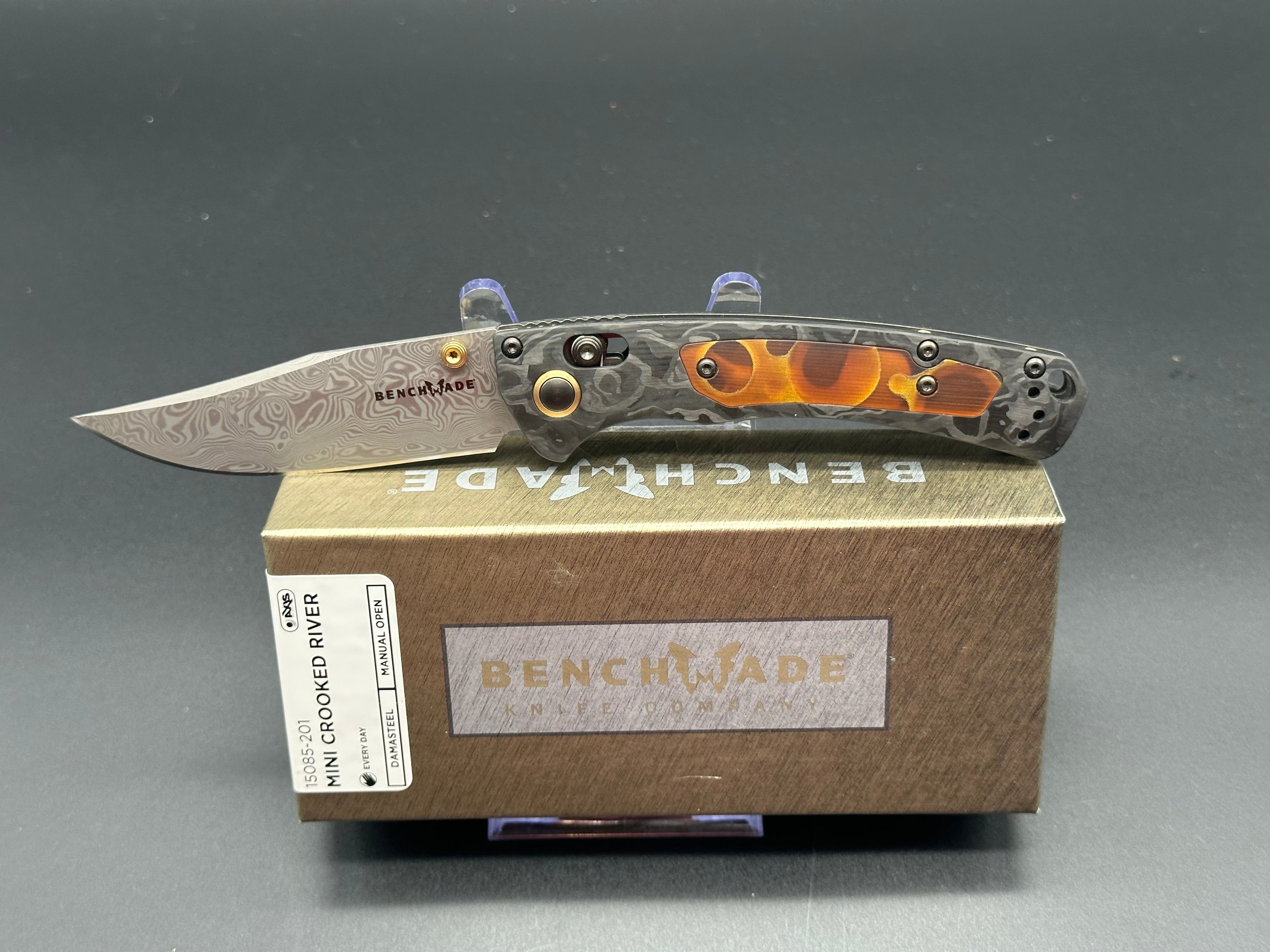 Benchmade Gold Class Mini Crooked River Knife - Premium Folding Pocket Knife for EDC, Outdoor & Camping - Perfect for Hunting, Fishing & Survival Gear