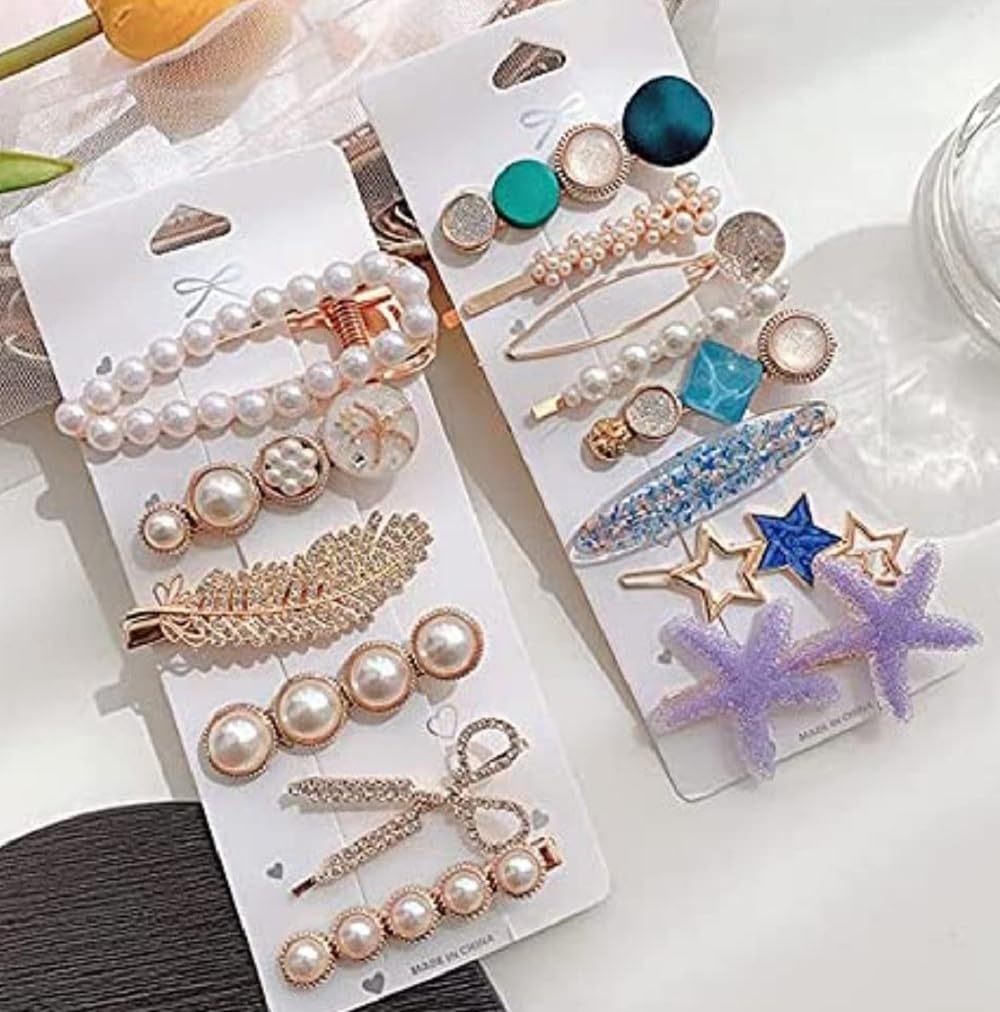 Stylish Korean Acrylic Resin Pearl Hair Clips Set - 10PCS Fashionable Hair Barrettes & Bobby Pins for Women & Girls - Perfect for Parties, Weddings, and Everyday Hair Styling Accessories