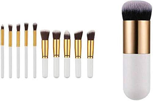 HSBMART Professional 10-Piece Makeup Brush Set with Blending Brush - Perfect for Makeup Artists & Beginners - Ideal for Foundation, Eyeshadow, Blending & Contouring