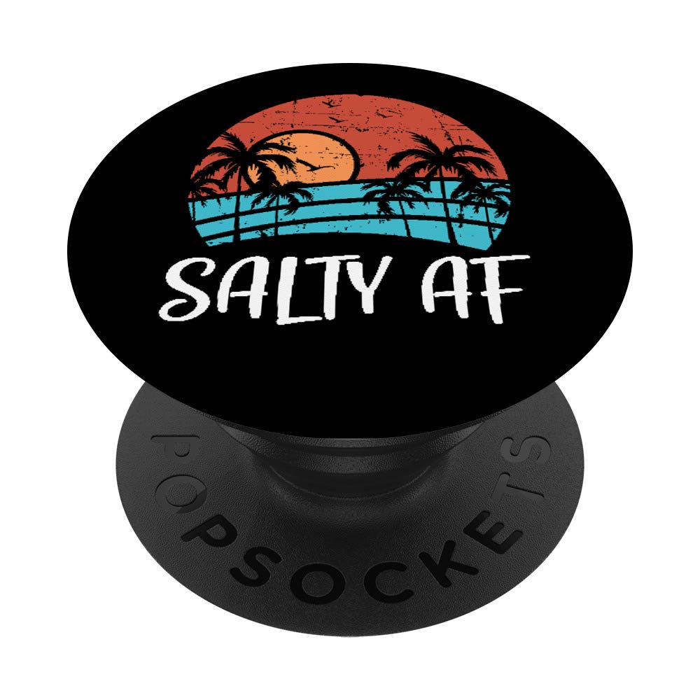 Salty AF Ocean Sunset - Tropical Vacation Saltwater Beach PopSockets Phone Grip & Stand for iPhone, Samsung, Tablets | Perfect for Beach Trips, Poolside Relaxation & Summer Travel Accessories