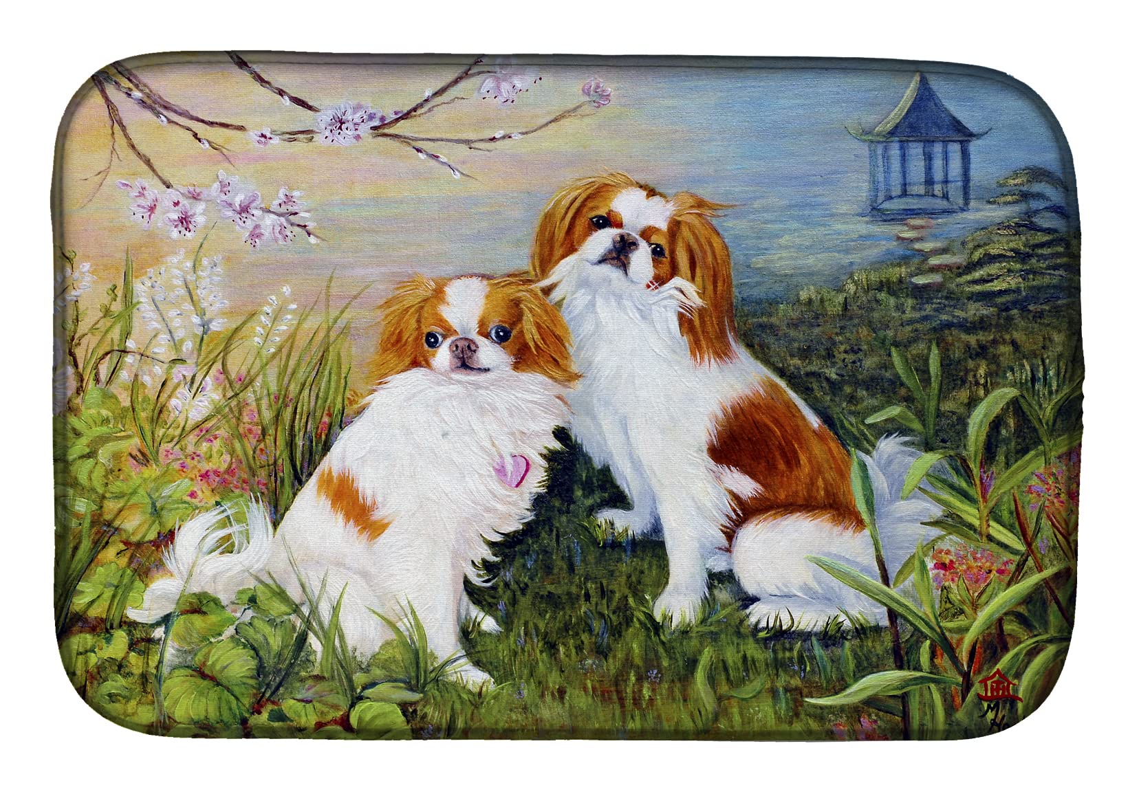 Japanese Chin Dish Drying Mat - Absorbent Kitchen Counter Pad for Dishes, 14x21
