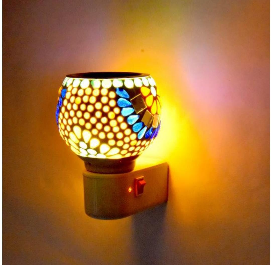 Lipika Natural Pure Air Karpure Camphor Diffuser - Ceramic Electric Aroma Diffuser with On/Off Switch & Night Light for Home & Office | Smoke-Free, Child-Safe, Shockproof | Perfect for Relaxation, Meditation & Aromatherapy