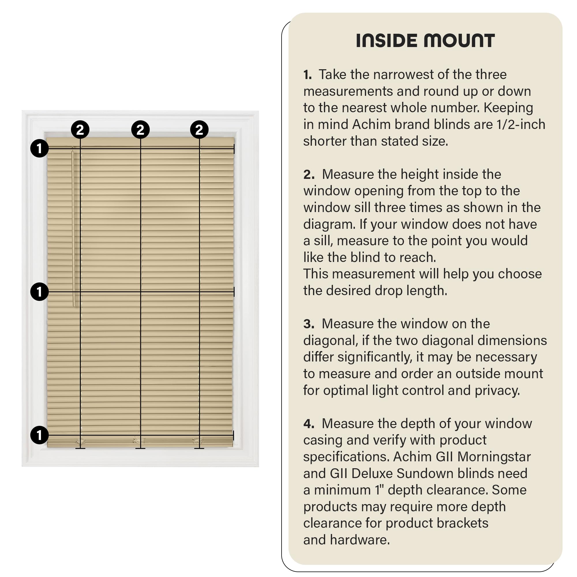 Achim Home Decor Cordless Room Darkening Mini Blinds - 36