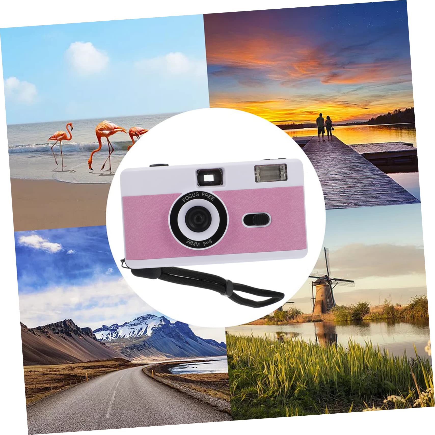 Homoyoyo 3 Pack Retro Film Camera - Vintage Travel Camera with Built-in Flash, Mini Plastic Camera for Photography Enthusiasts | Perfect for Travel, Parties, and Vintage-Themed Photoshoots (Abs White, Old Fashioned Macaron Style)
