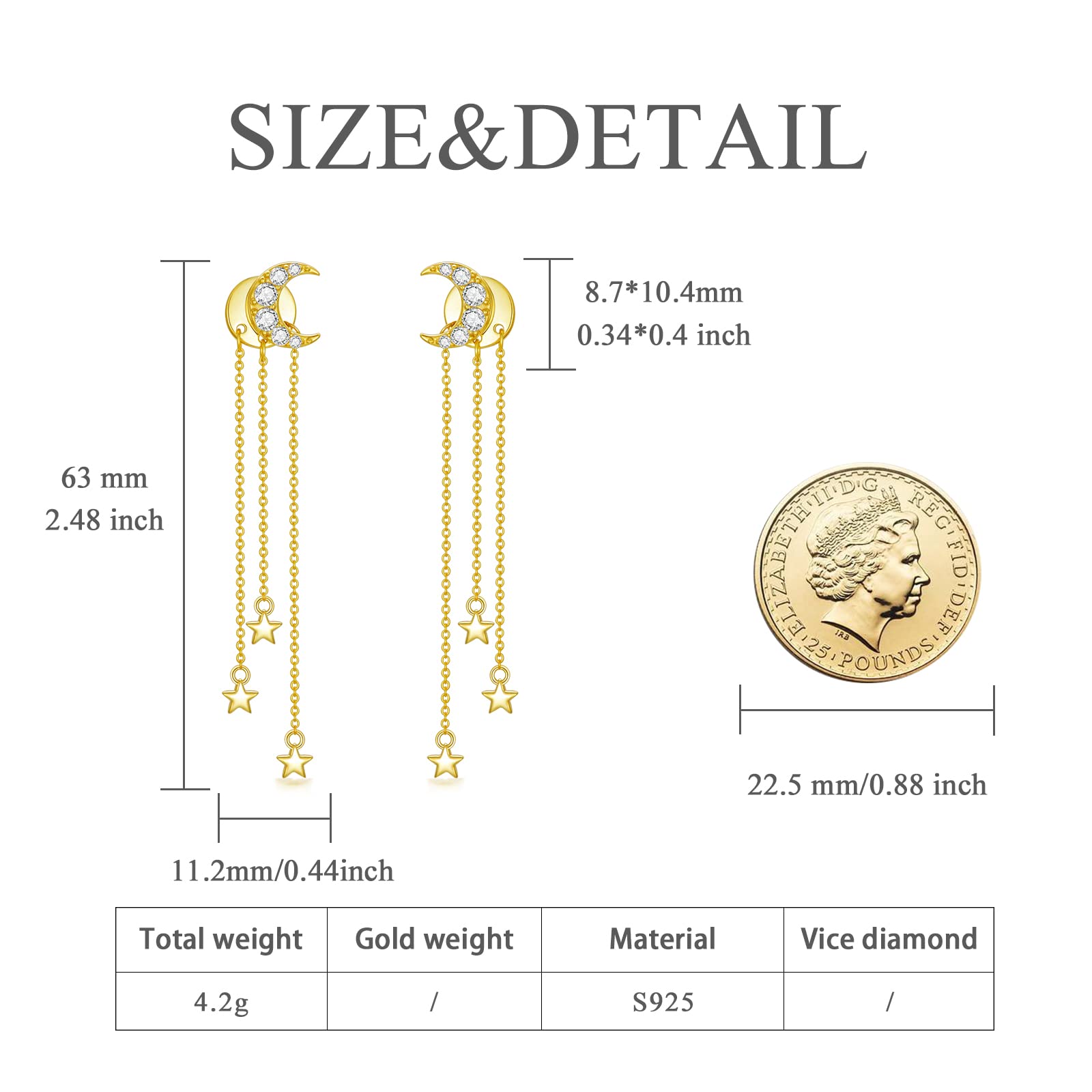 Sterling Silver Dangle Drop Earrings - Cross, Rose, Heart, Moon, Star, Mushroom, Cherry Charms for Women & Girls | Perfect Gift for Valentine's Day, Birthday & Everyday Wear