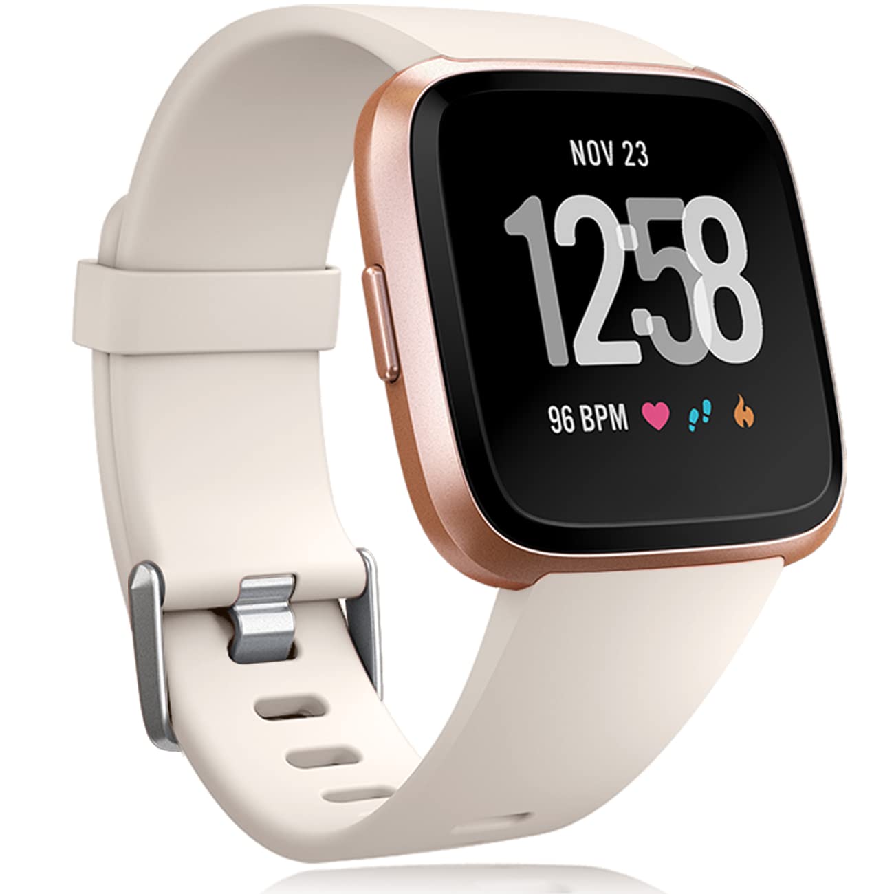Wepro Soft Silicone Replacement Bands for Fitbit Versa 2 - Comfortable Sport Wristband for Women & Men, Beige Small - Perfect for Gym, Running & Everyday Wear