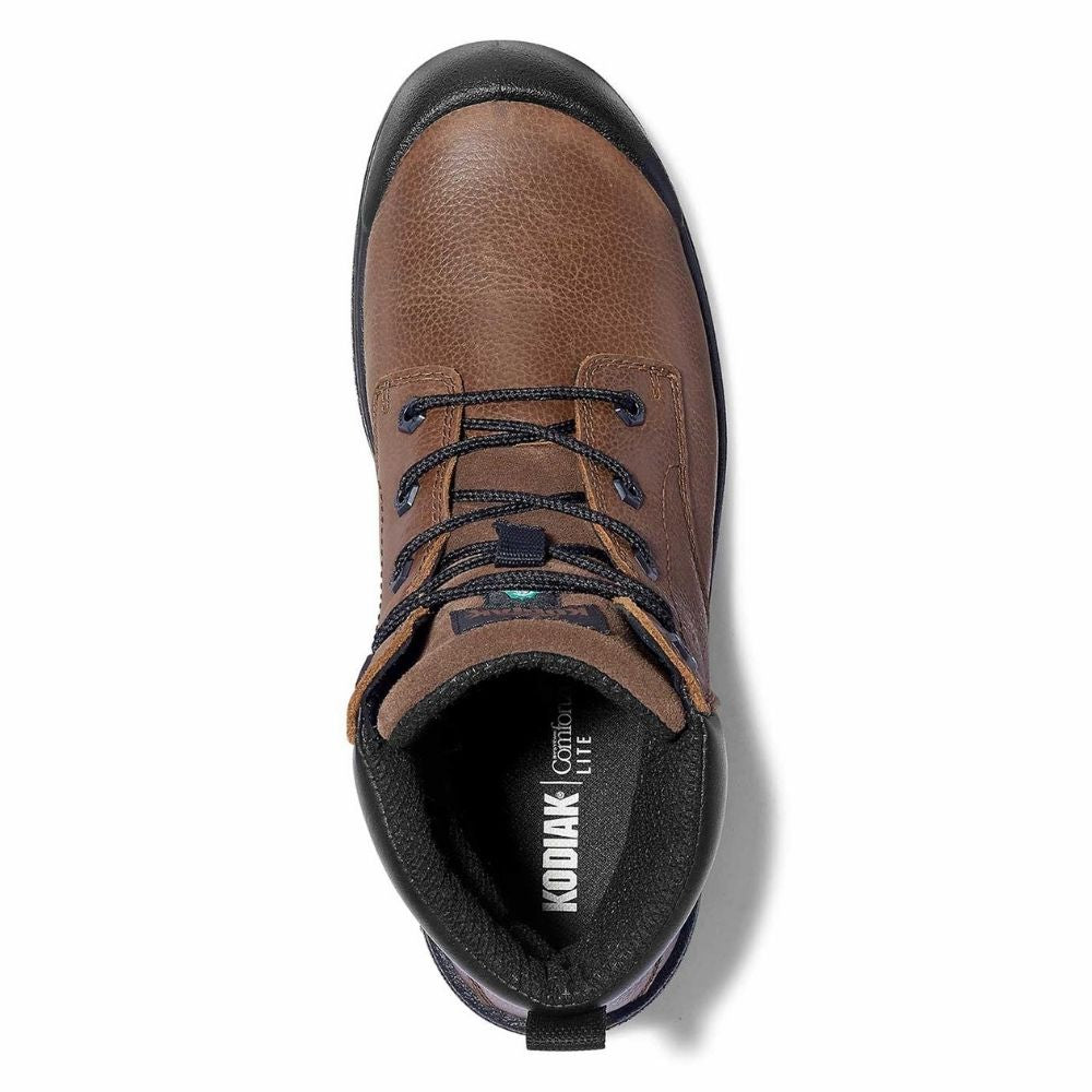 Kodiak Greb Men's 6 Steel Toe Work Boots - Brown (KD0A4TH4BRN) | Durable Safety Shoes for Construction, Warehouse & Outdoor Work