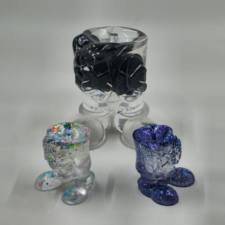Clear Acrylic Paperweight with Decorative Items Inside - Larry by Dillon Gregory - Perfect for Office Desk Decor and Gift Ideas