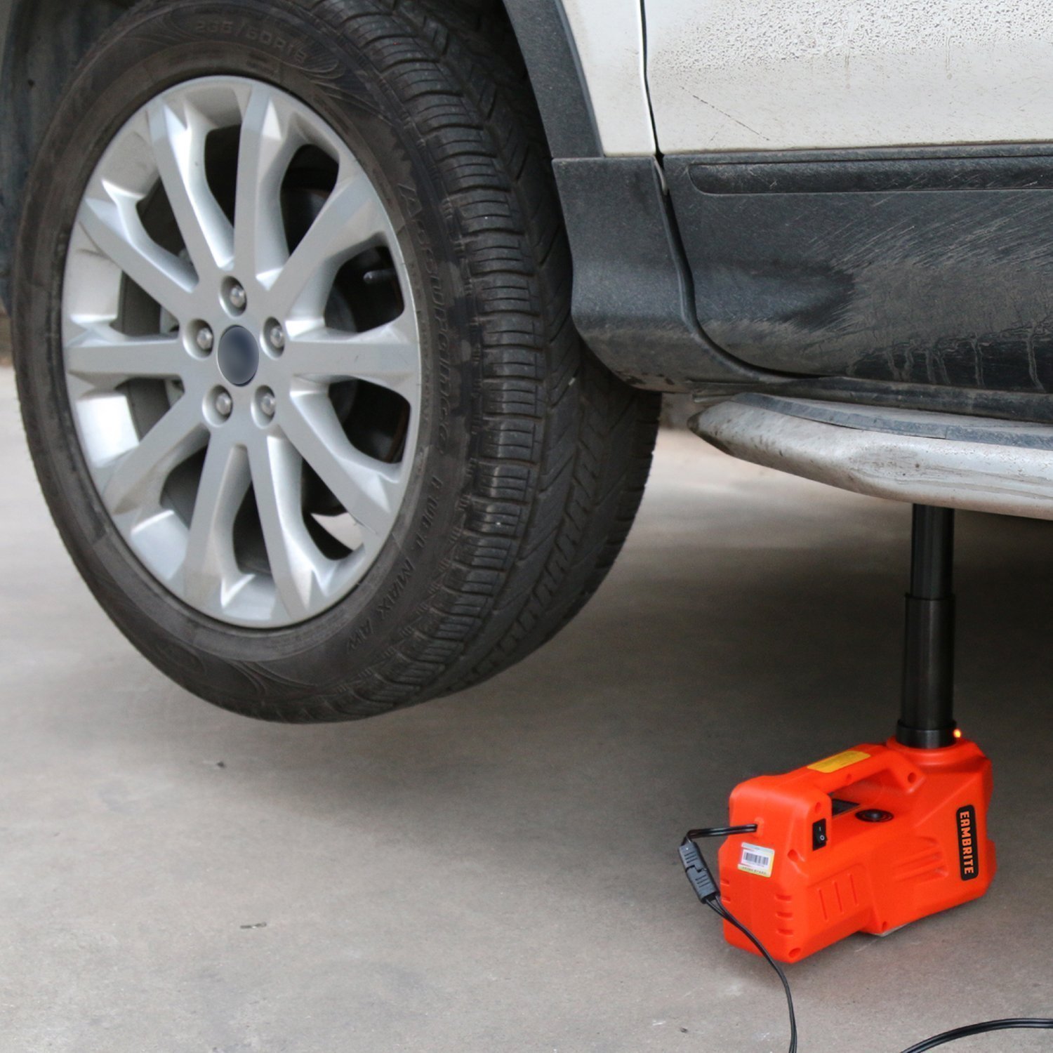 EAMBRITE 12V DC 3 Ton Electric Hydraulic Car Jack with LED Light - Heavy Duty Floor Jack for SUV, Sedan, RV (6.1-17.3 Inch Lift) - Perfect for Emergency Roadside Repairs & Garage Maintenance