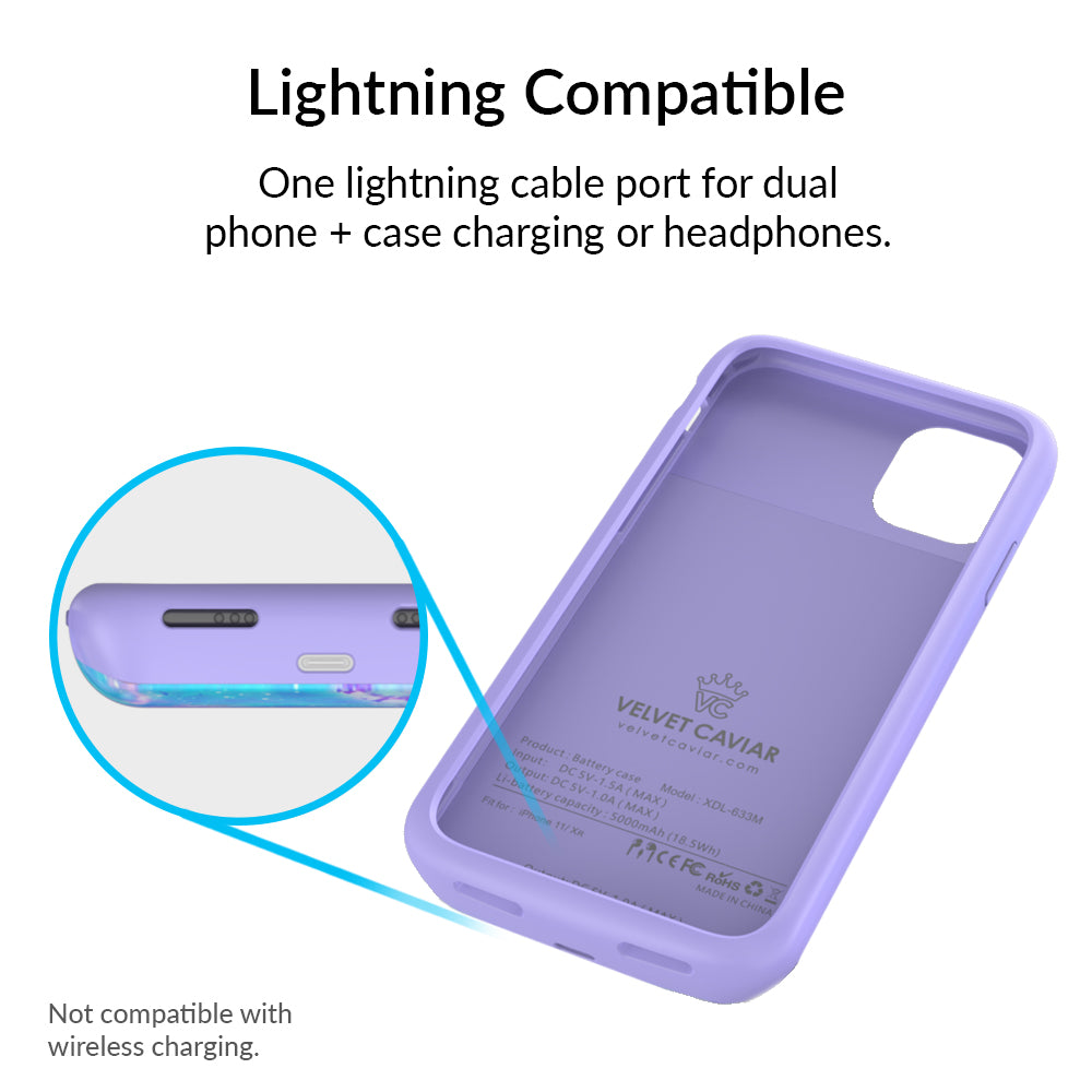 Samsung Galaxy & iPhone Charging Case - 5000mAh Portable Power Bank with Fast Charging - Perfect for Travel, Work, and Outdoor Activities