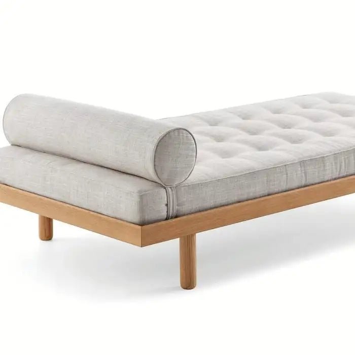 Handmade Designer Charlotte Perriand Daybed Sofa - Mid-Century Modern Chaise Lounge for Living Room, Bedroom & Office - Premium Upholstered Furniture with Wooden Frame