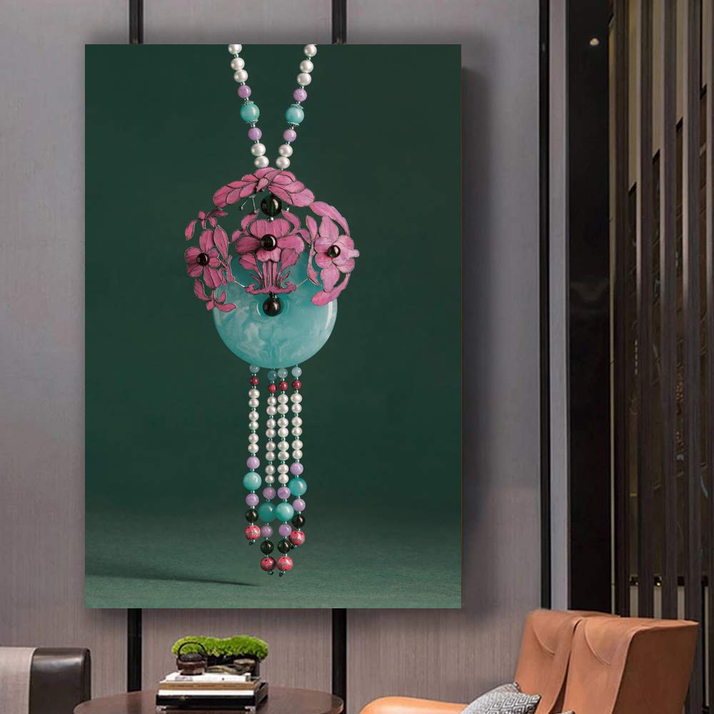 Elegant Jewelry Giclee Canvas Wall Art - 32x48 Inches, Perfect for Bedroom, Living Room, and Home Decoration