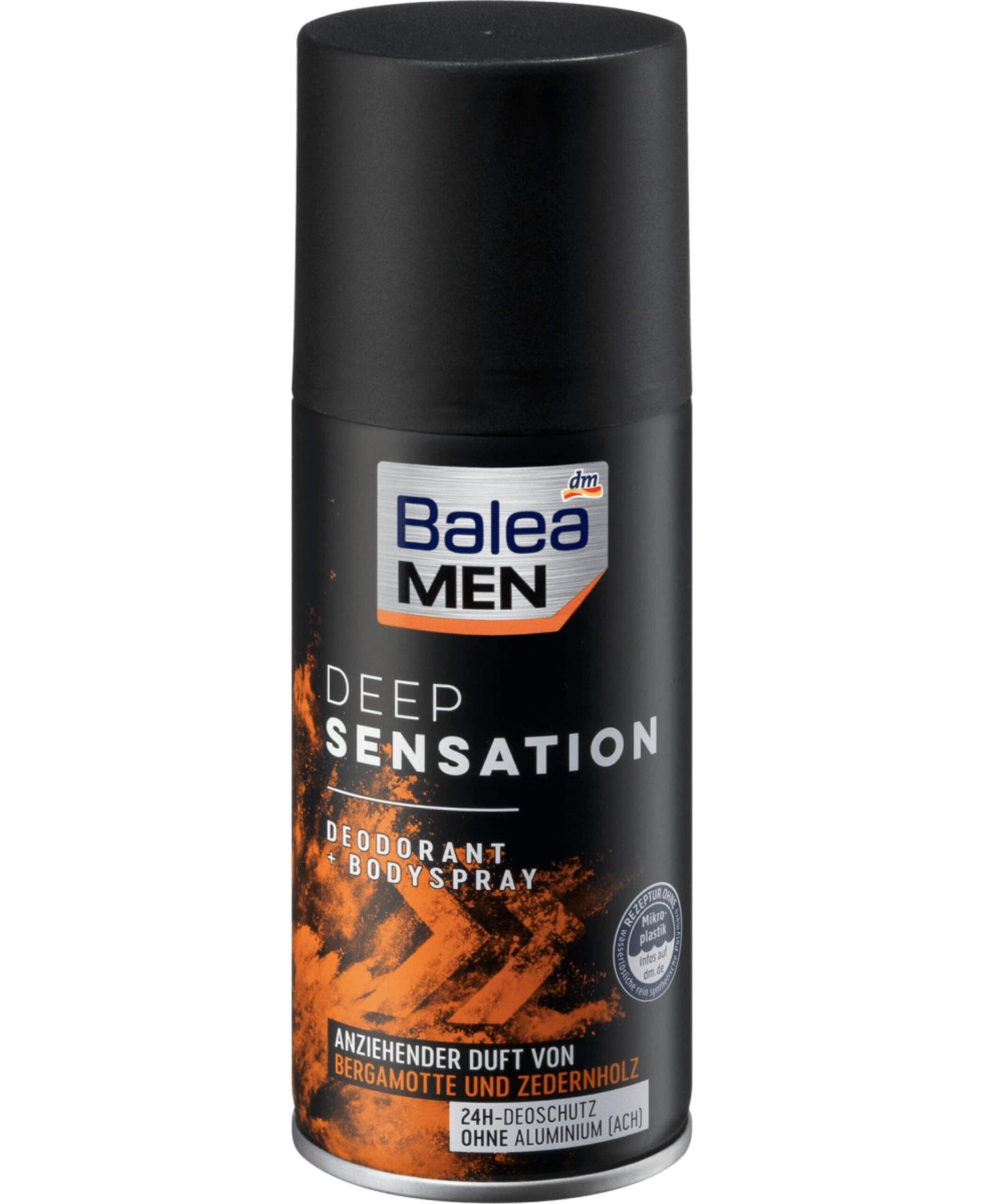 Balea Men's Deodorant Spray & Body Spray Deep Sensation - 150ml | Long-Lasting Freshness for Gym, Work & Daily Use