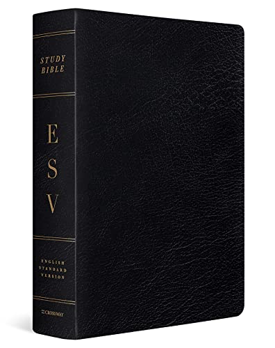 ESV Study Bible, Large Print Black Leather - Premium Christian Bible with Study Notes, Maps & Commentary - Ideal for Church, Bible Study & Personal Devotion