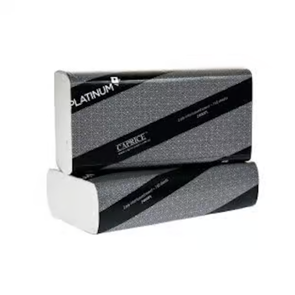 Premium Caprice Platinum 2-Ply Interleaved Towels - 24cm x 23cm (2400 Sheets) | Soft, Absorbent & Durable for Kitchen, Bathroom & Beauty Salon Use