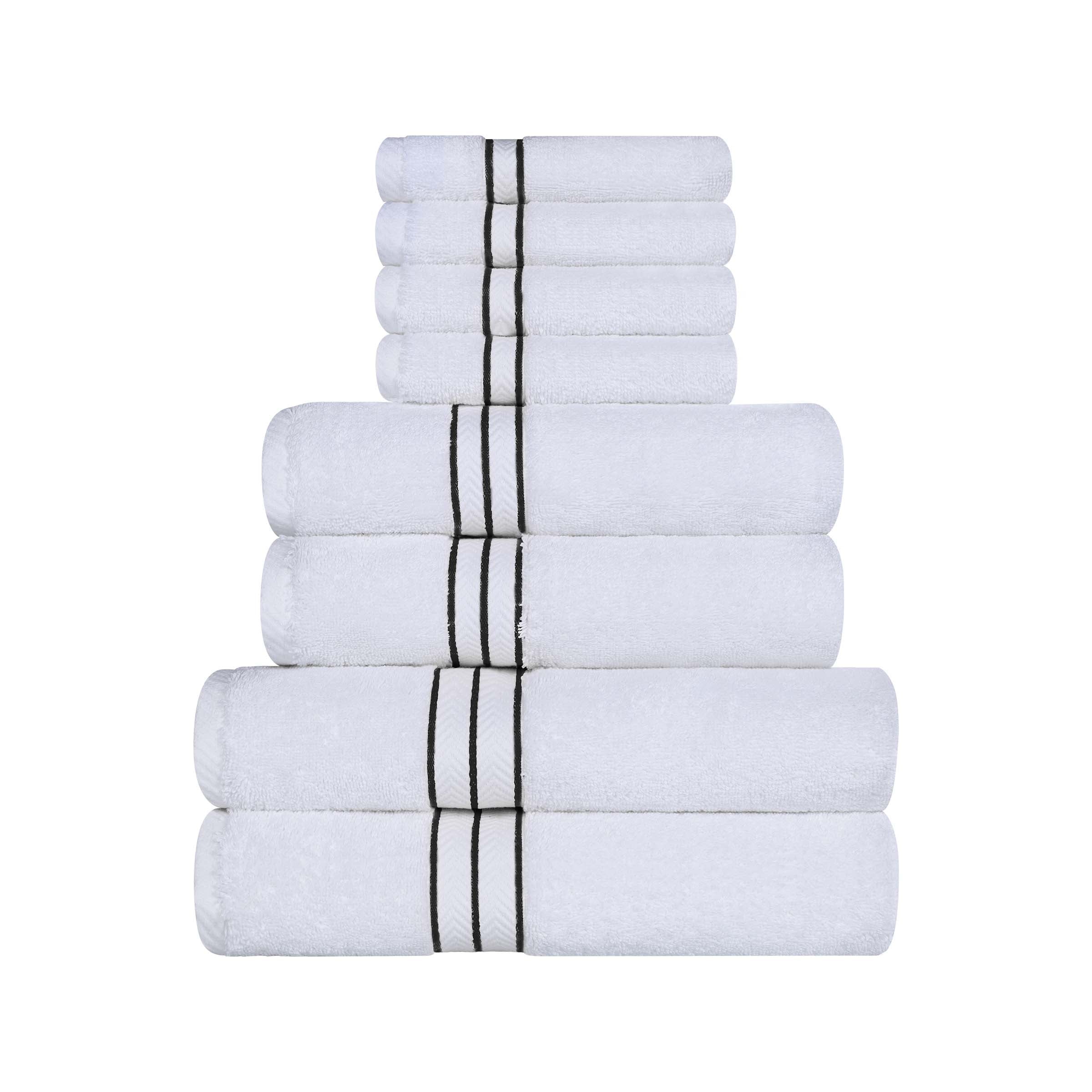 Premium Turkish Cotton Ultra Plush 8-Piece Bath Towel Set - Super Absorbent, Soft & Luxurious for Spa, Bathroom, and Beach Use