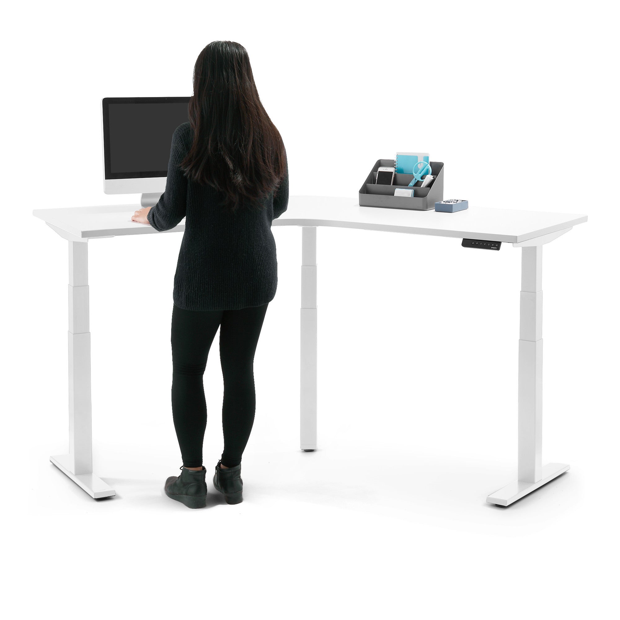Adjustable Standing Desk with 120 Degree Tilt - Ergonomic L-Shaped Workstation for Home & Office - Perfect for Work, Study, and Gaming