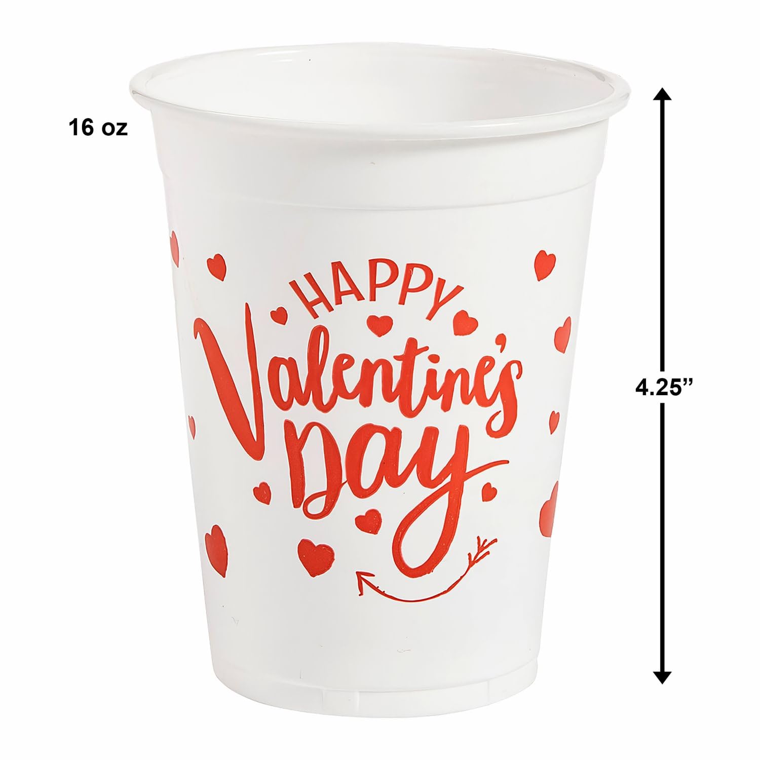 50-Piece Valentine Plastic Cups for Parties - Bulk Disposable Cups for Valentine's Day, Weddings & Celebrations - Perfect for Romantic Dinners, Bridal Showers & Anniversary Parties
