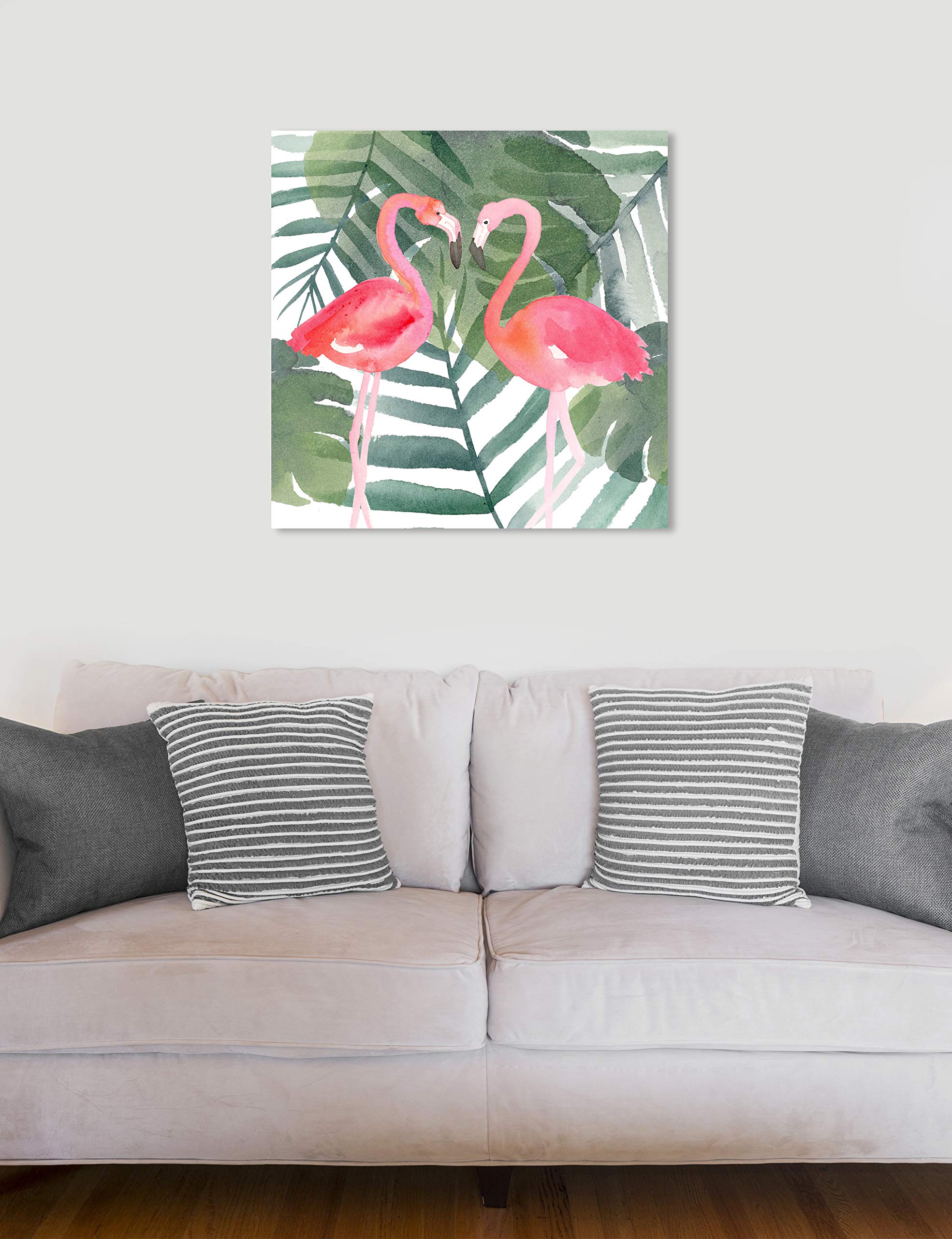 Oliver Gal Artist Co. 'Pinkest Love' Animals Wall Art Canvas Print - 30x30 Inch Pink & Green Modern Home Decor - Perfect for Living Room, Bedroom or Nursery Wall Decor