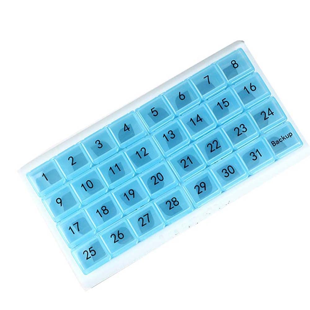 31-Day Portable Pill Organizer - Dust-Proof Monthly Medicine Box with Removable Compartments | Perfect for Travel, Home & Daily Medication Management