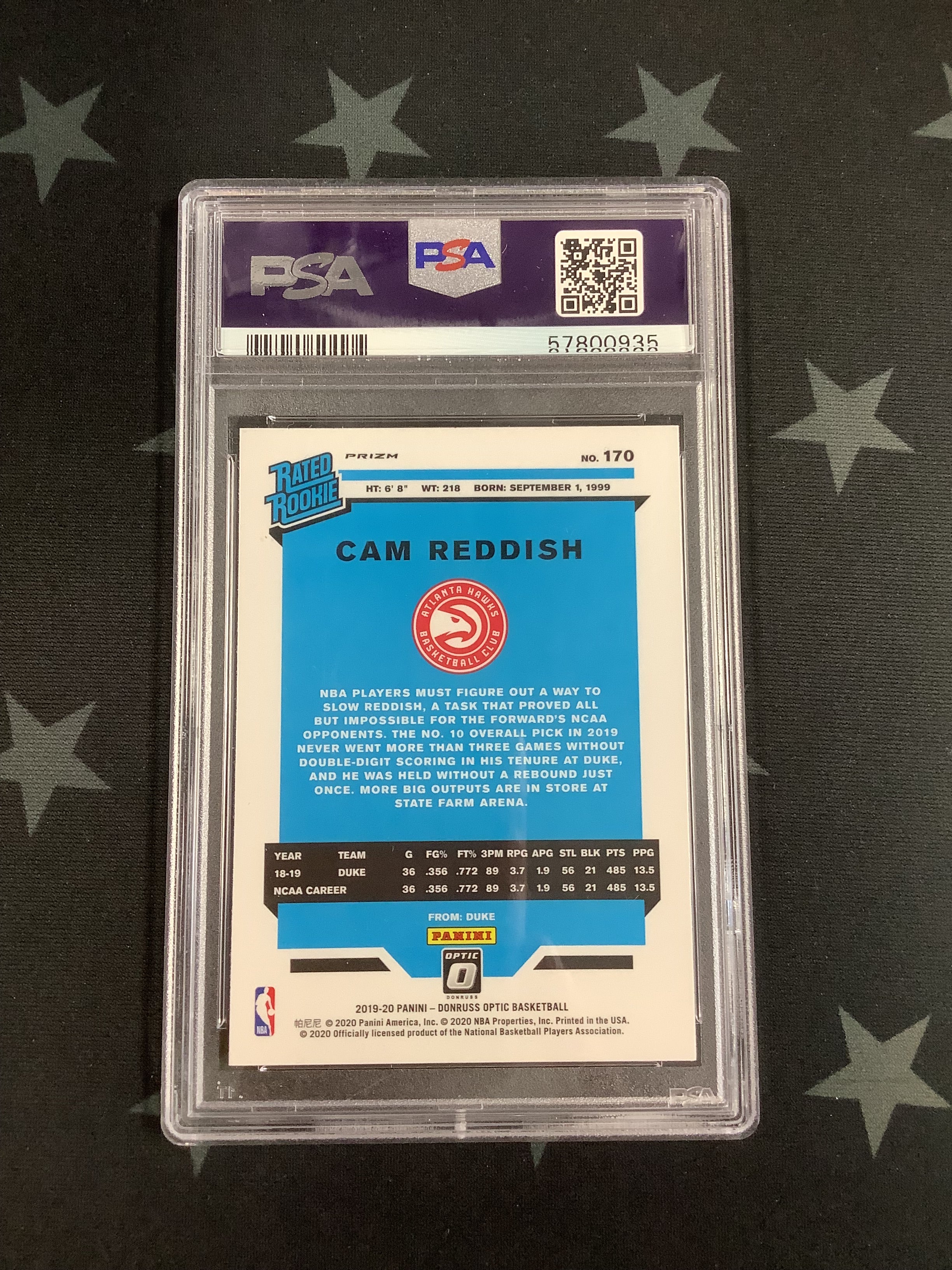 2019 Panini Donruss Optic Basketball Hyper Pink Cam Reddish #170 PSA Mint 9 - Rare Collectible Card for Basketball Fans & Sports Memorabilia Collectors - Perfect for Display, Investment, and Trading