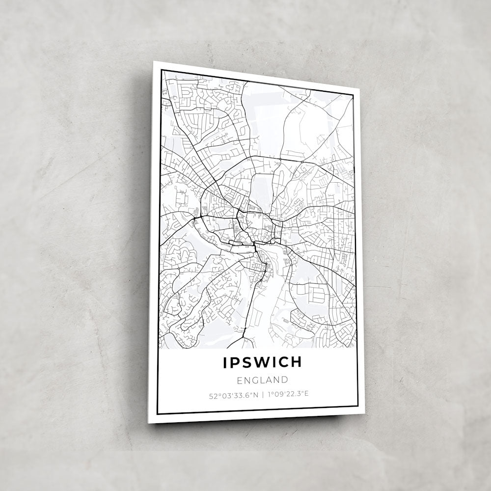 Ipswich Map Glass Art - Handcrafted Decorative Glass Wall Art for Home & Office Decor - Perfect for Gifts, Living Rooms, and Coastal Themed Spaces