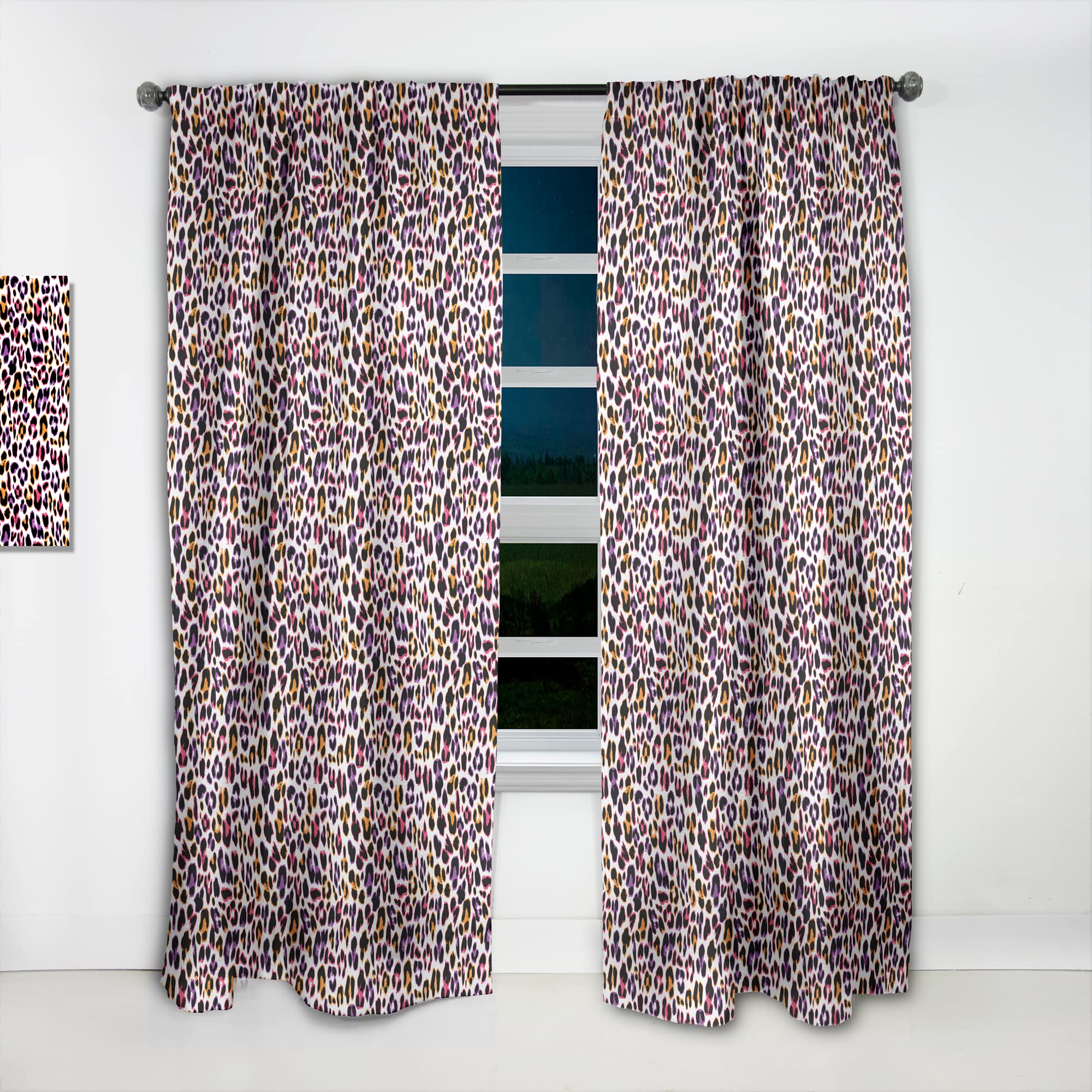 Leopard Print Safari VII Thermal Insulated Curtain Panel - 52x90 Inches - Blackout Drapes for Bedroom & Living Room - Perfect for Jungle Theme Decor & Cozy Home Atmosphere
