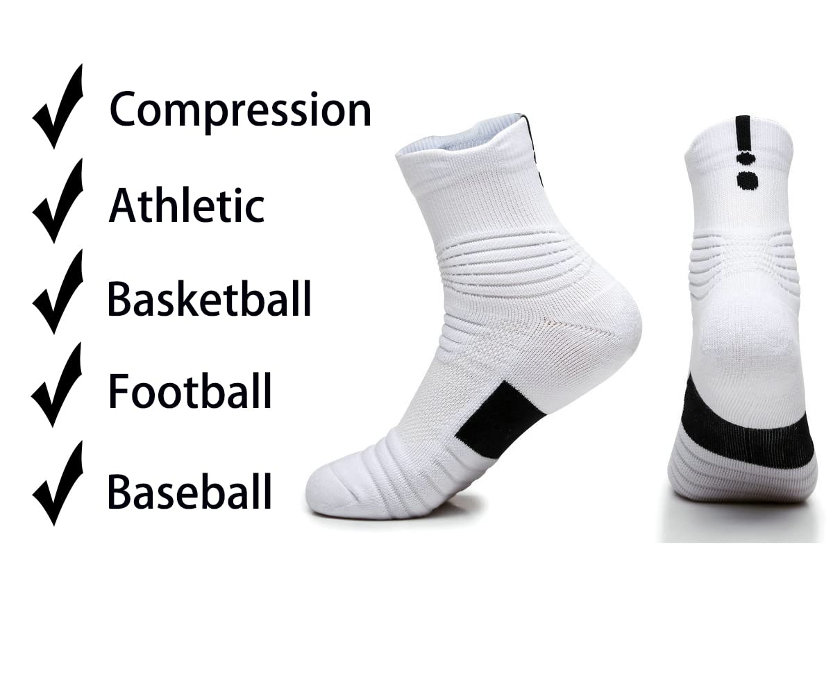 Elite Basketball Socks - Compression Cushion Crew Socks for Men & Women - Thick Athletic Socks for Basketball, Cycling & Sports - Perfect for Training, Games & Workouts