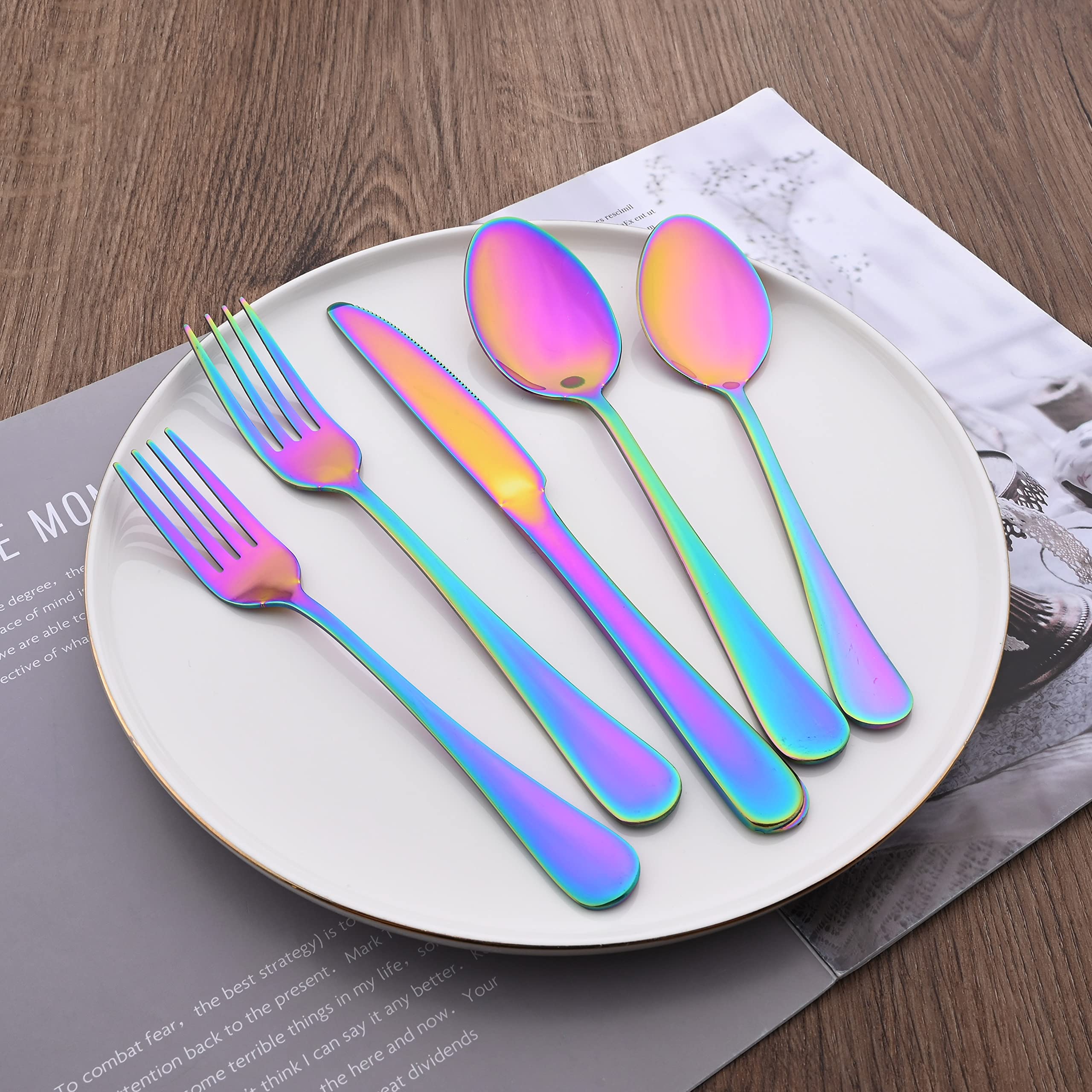20-Piece Stainless Steel Flatware Set for 4 - Mirror Finish Silverware Set with Knives, Forks & Spoons - Durable Dishwasher Safe Cutlery for Everyday Dining & Entertaining
