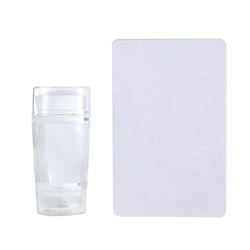 Kaaka Double Head Nail Stamper - Transparent Non-Deformable Nail Art Scraper for Gel Polish Stamping - Professional Manicure Tool for DIY Nail Art Designs - Perfect for Home Salon & Professional Nail Artists