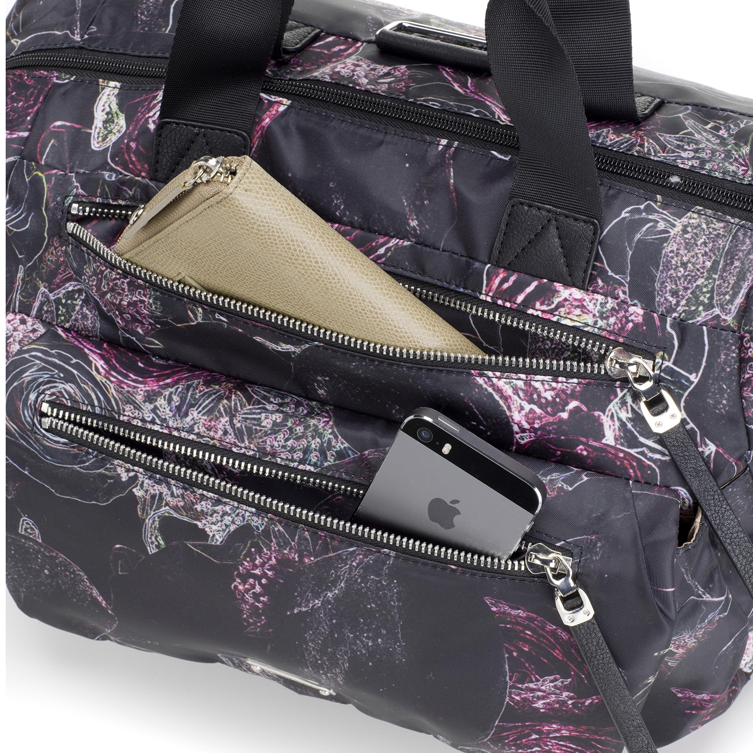 Storksak Seren Convertible Shoulder Backpack for Women - Floral Print Diaper Bag, Travel & Work Tote - Adjustable Straps, Spacious Compartments - Perfect for Moms, Commuters & Business Professionals
