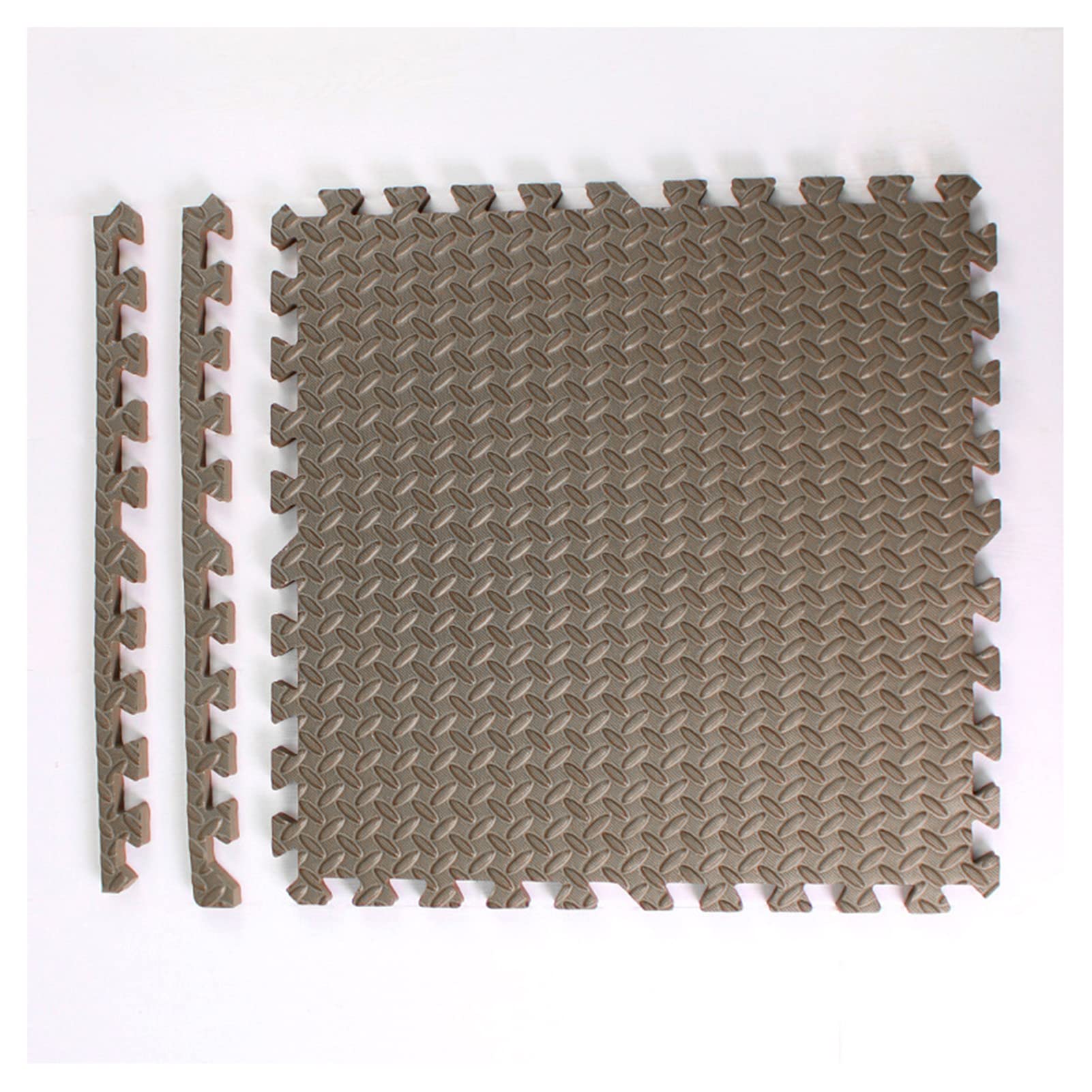 12-Piece Interlocking Foam Floor Mats - 1/2 Inch Thick Soft Puzzle Carpet Tiles for Kids Playroom, Nursery, Gym & Home Exercise - 24x24 Inch Brown Non-Slip Play Mat - Perfect for Toddler Crawling, Yoga & Workout Areas