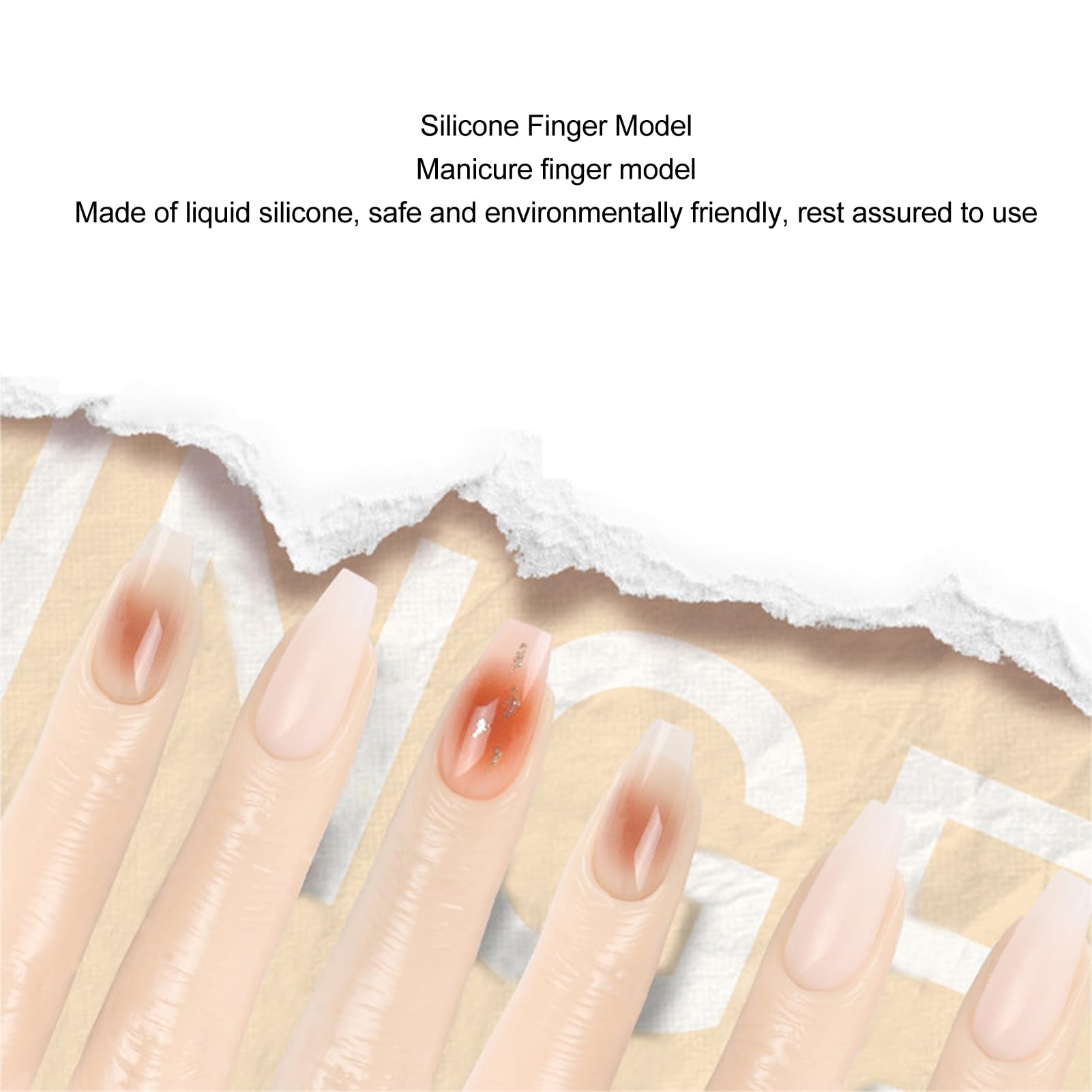 Flexible Silicone Practice Mannequin Fingers for Nail Art Training - Bendable Fake Nails with Flexible Joints for DIY Acrylic Nails, Gel Polish & Nail Extension Practice - Perfect for Nail Technicians, Students & Home Use