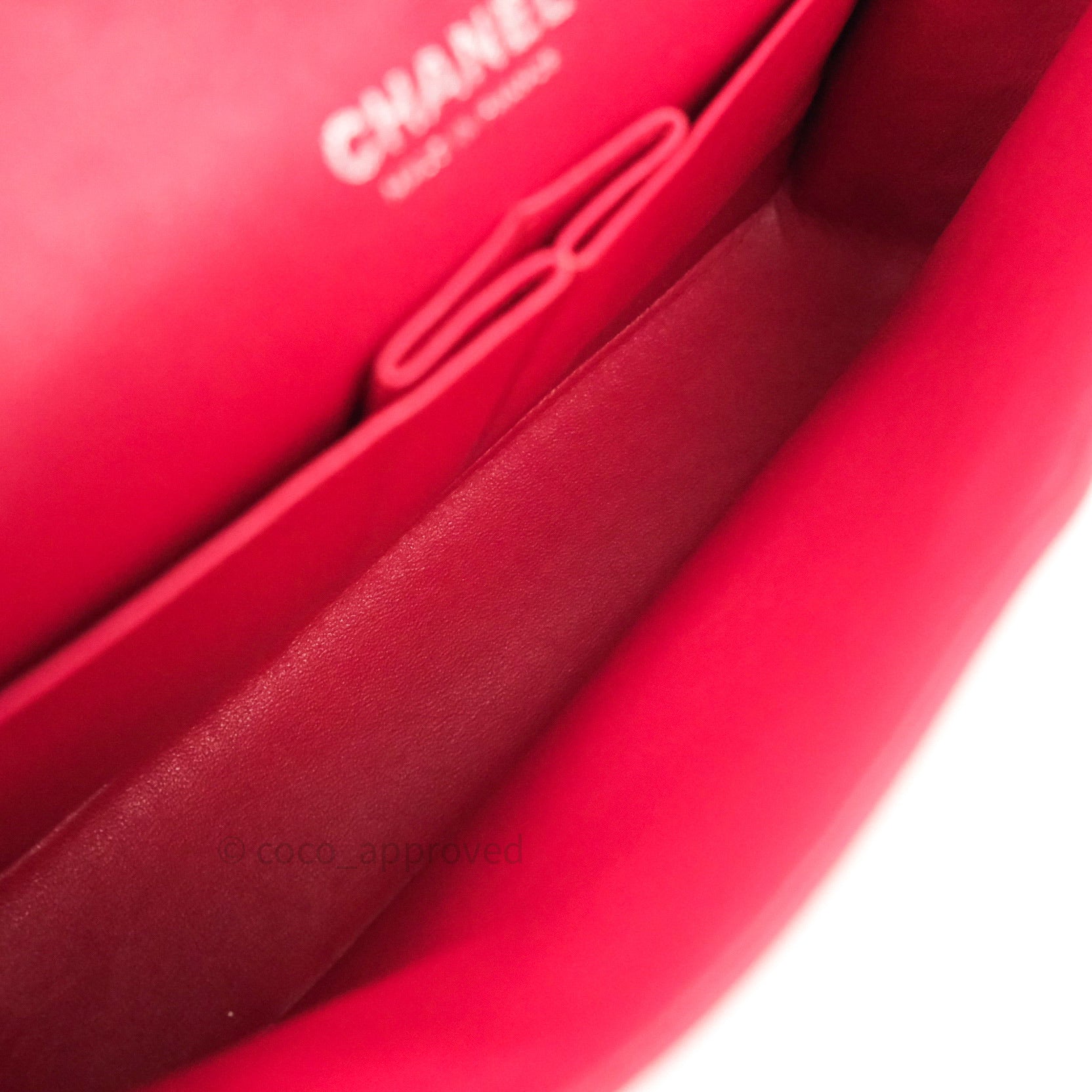 Chanel Classic M/L Lambskin Medium Double Flap Bag in Red & Pink with Silver Hardware - Luxury Handbag for Women, Perfect for Parties & Special Occasions