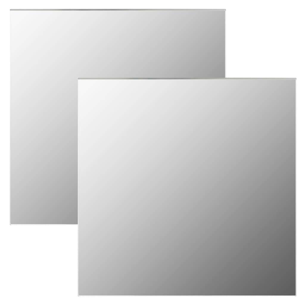 2 Pack Square Wall Mirrors 15.7x15.7 Inch - Large Vanity Mirror for Bathroom, Bedroom & Dressing Room - Modern Hanging Glass Mirror for Home Decor & Makeup Station
