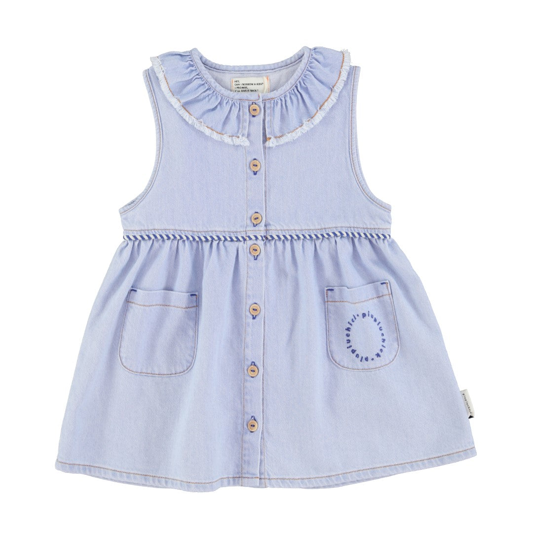 Light Blue Soft Denim Short Dress for Women - Casual Summer Outfit for Beach, Party & Date Night