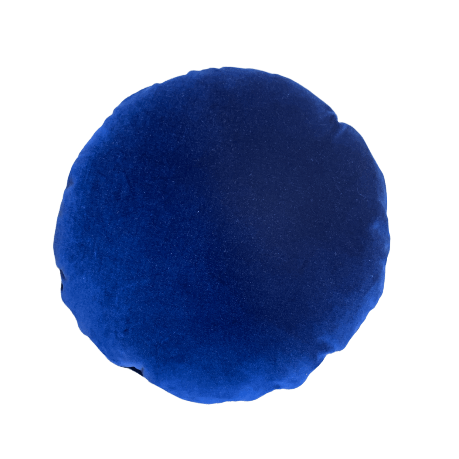 Premium Sapphire Blue Cotton Blend Velvet Round Cushion - Soft Decorative Throw Pillow for Sofa, Bed, Chair & Home Decor