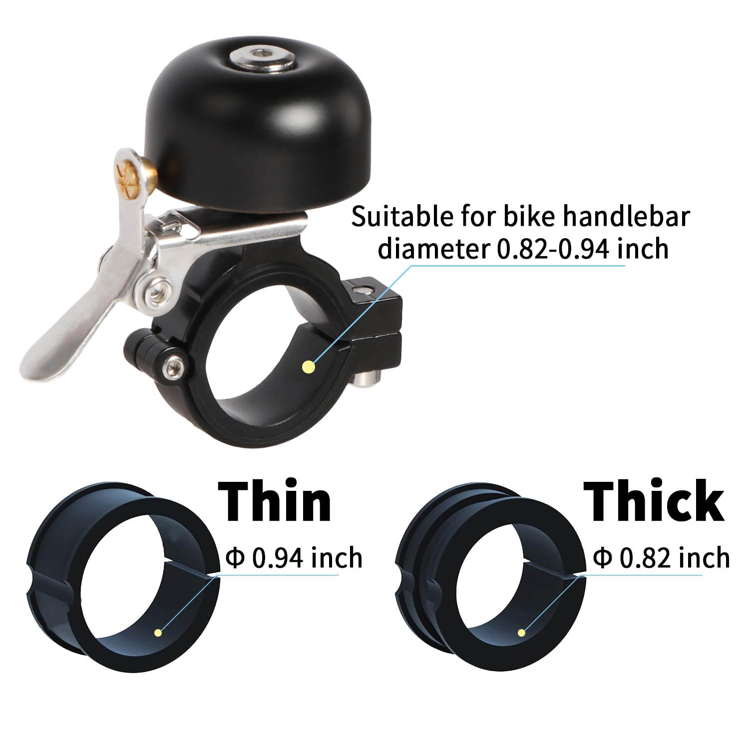 AVASTA Classic Brass Bicycle Bell - Loud Ringing Bike Bell for Road & Mountain Bikes, Durable Handlebar Bell with Multiple Color Options - Perfect for Commuting, Cycling Safety & Outdoor Adventures